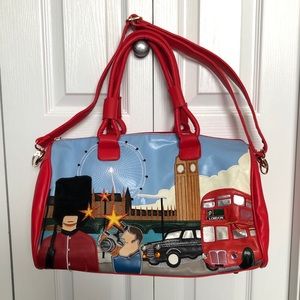 Small Red London Duffle Bag